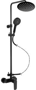 Sprchový set: batéria DAKOTA BLACK + tyč TEVERE BLACK, príslušenstvo