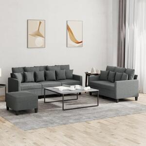Maison Exclusive – 3-dielna sedacia súprava s vankúšmi, tmavosivá látka