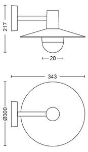 Philips 17382/30/PN - Vonkajšie svietidlo MYGARDEN SKUA 1xE27/42W/230V IP44