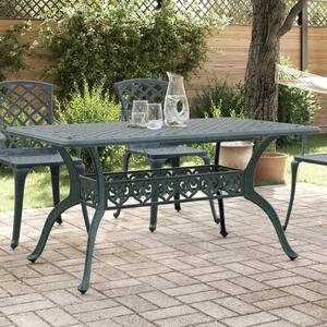 Záhradný stôl zelený 150x90x72 cm liaty hliník