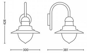 Philips 01652/06/PN - Vonkajšie nástenné svietidlo RAINDROP 1xE27/53W/230V IP44