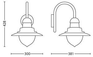 Philips 01652/52/PN - Vonkajšie nástenné svietidlo RAINDROP 1xE27/60W/230V IP44