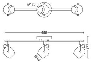 Philips 50613/31/P0 - LED Bodové svietidlo RIVANO 3xLED/4,3W/230V