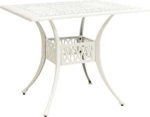 Maison Exclusive – Záhradný stôl, biely, 90 x 90 x 73 cm, liate hliníkové