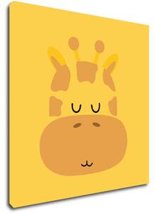 Impresi Obraz Cute giraffe yellow background - 20 x 20 cm
