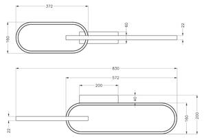 Zuma Line C241145502A - LED stropné svietidlo RAVON 2xLED/24W/230V čierna/zlatá