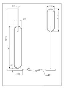 Zuma Line F241145502 - LED stojacia lampa RAVON 2xLED/36W/230V čierna/zlatá