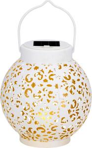 Arti Casa Solárna lampa - Solárna lampa do záhrady - Stolná lampa s teplým bielym svetlom - Záhradné svetlo s dobou svietenia až 8 hodín - Vodotesnosť IP44 - Ø14,5 x 15 cm - Plast - Biela