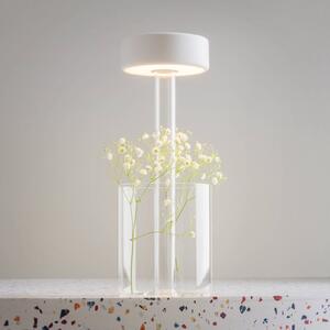 Maytoni LED dobíjacia stolová lampa AI Collaboration, sklo, biela