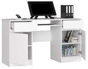 Ak furniture Písací stôl A5 135 cm biely
