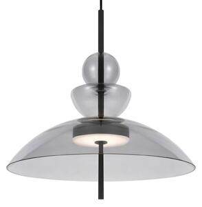 Maytoni LED závesné svietidlo Bangkok, Ø 40 cm, svetlo sivá, sklo