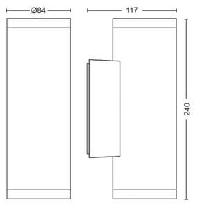 Philips 17463/30/P7 - LED RGBW Vonkajšie svietidlo Hue APPEAR 2xLED/8W/230V IP44
