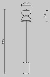 Stojacia lampa Maytoni LED Kyoto, biela, výška 145 cm, mramor
