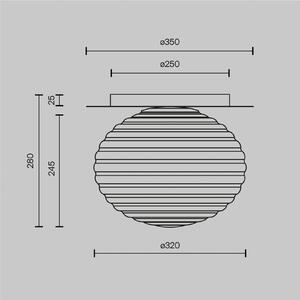 Stropné svietidlo Maytoni Reels, čierna / sivá, Ø 35 cm, sklo