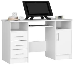 Ak furniture Volně stojící psací stůl Ana 124 cm bílý