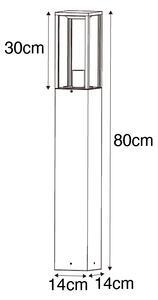 Priemyselné stojace vonkajšie svietidlo hrdzavohnedá 80 cm IP44 - Charlois