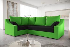 Praktická rohová sedačka OMNIA - zelená / čierna