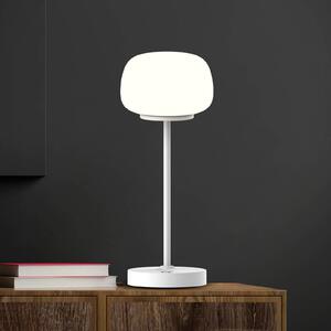 LED dobíjacia stolová lampa Pina biela Výška 27,8 cm Kov/sklo Dotyk