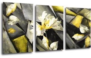 Impresi Obraz Abstraktné žlto sivý - 120 x 60 cm (3 dielný)