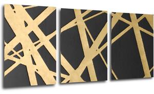Impresi Obraz Abstraktný zlato šedý - 150 x 70 cm (3 dielny)