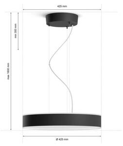 Philips - LED Stmievateľný luster na lanku Hue ENRAVE LED/33,5W/230V čierna + DO