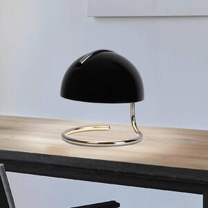 Stolná lampa Burano, čierna, výška 25 cm, sklo/kov, E27