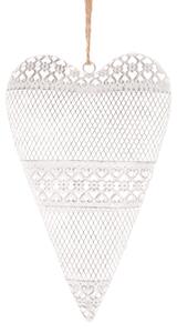 Srdce kovové 24cm biele