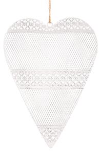 Srdce kovové 28cm biele