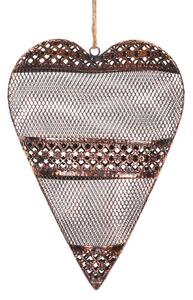 Srdce kovové 28cm medené