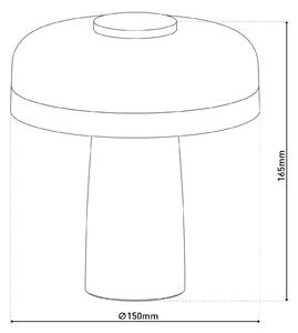 LED dobíjacia stolová lampa Pilu, mentolová, výška 16,5 cm kovová touchdim