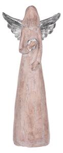 Anjel so strieborným srdcom 24cm