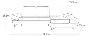 Rozkladacia sedačka s úložným priestorom SYLVIA - svetlo šedá