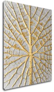 Impresi Obraz Zlatý list na bielom pozadí - 70 x 90 cm