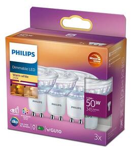 SADA 3x LED Stmievateľná žiarovka Philips Warm Glow GU10/3,8W/230V 2200-2700K