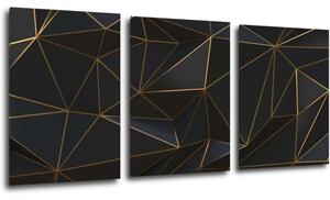 Impresi Obraz Abstraktné zlaté trojuholníky - 150 x 70 cm (3 dielny)