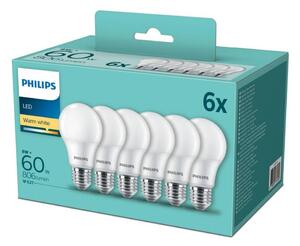 SADA 6x LED Žiarovka Philips E27/8W/230V 2700K