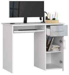 Ak furniture Volně stojící psací stůl Pin 90 cm bílý/šedý