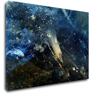 Impresi Obraz Abstrakt modrý so zlatým detailom - 70 x 50 cm