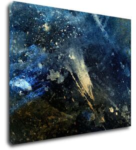 Impresi Obraz Abstrakt modrý so zlatým detailom - 90 x 70 cm