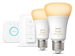 Základná sada Philips Hue WHITE AMBIANCE 2xE27/8W/230V + zariadenie k prepojeniu