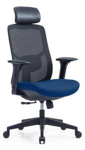 Kancelárska ergonomická stolička PYLON — látka, čierna / viac farieb Modrá S podhlavníkom