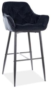 Najlacnejsinabytok CHERRY H-1 VELVET barová stolička, čierna