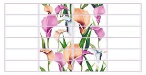 Obkladové 3D PVC panely TP10013997, rozmer 955 x 480 mm, kvety Calla, GRACE