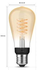 LED Stmievateľná žiarovka Philips Hue WHITE FILAMENT ST64 E27/7W/230V 2100K