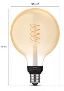 LED Stmievateľná žiarovka Philips Hue WHITE FILAMENT G125 E27/7W/230V 2100K