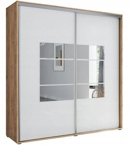 Šatníková skriňa so zrkadlom ANASTACIO, šírka 150 cm, výška 215 cm