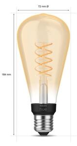 LED Stmievateľná žiarovka Philips Hue WHITE FILAMENT ST72 E27/7W/230V 2100K