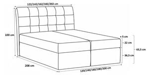 Kontinentálna posteľ 160x200 MARGITA - hnedá + topper ZDARMA