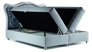 Boxspringová posteľ 200x200 GURI - modrá + topper ZDARMA