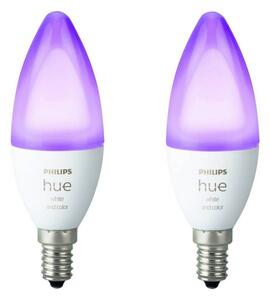 SADA 2x LED Stmievateľná žiarovka Philips Hue WHITE AND COLOR E14/5,3W/230V